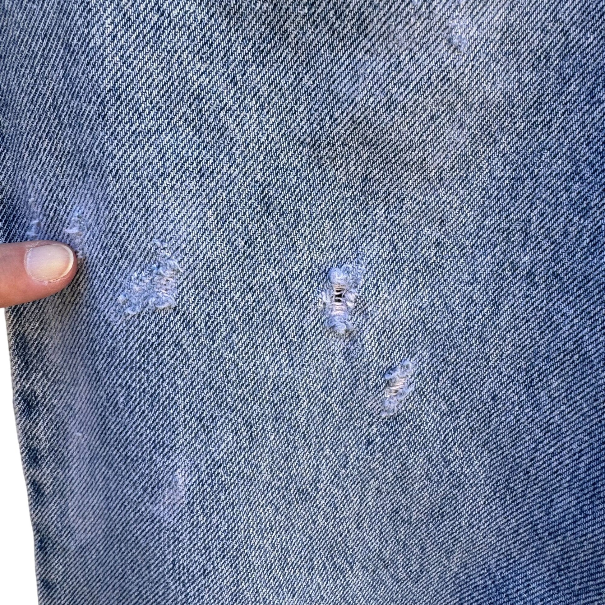 Levis Vintage Womens 550 Orange Tab Flare Wide Leg Embroidered Hem Jeans 30x33