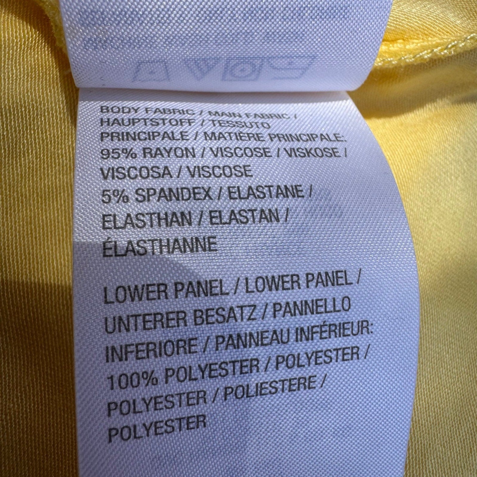 LOGO Lori Goldstein Butter Yellow Lagenlook Minimalist Flowy Chiffon Jersey TopM