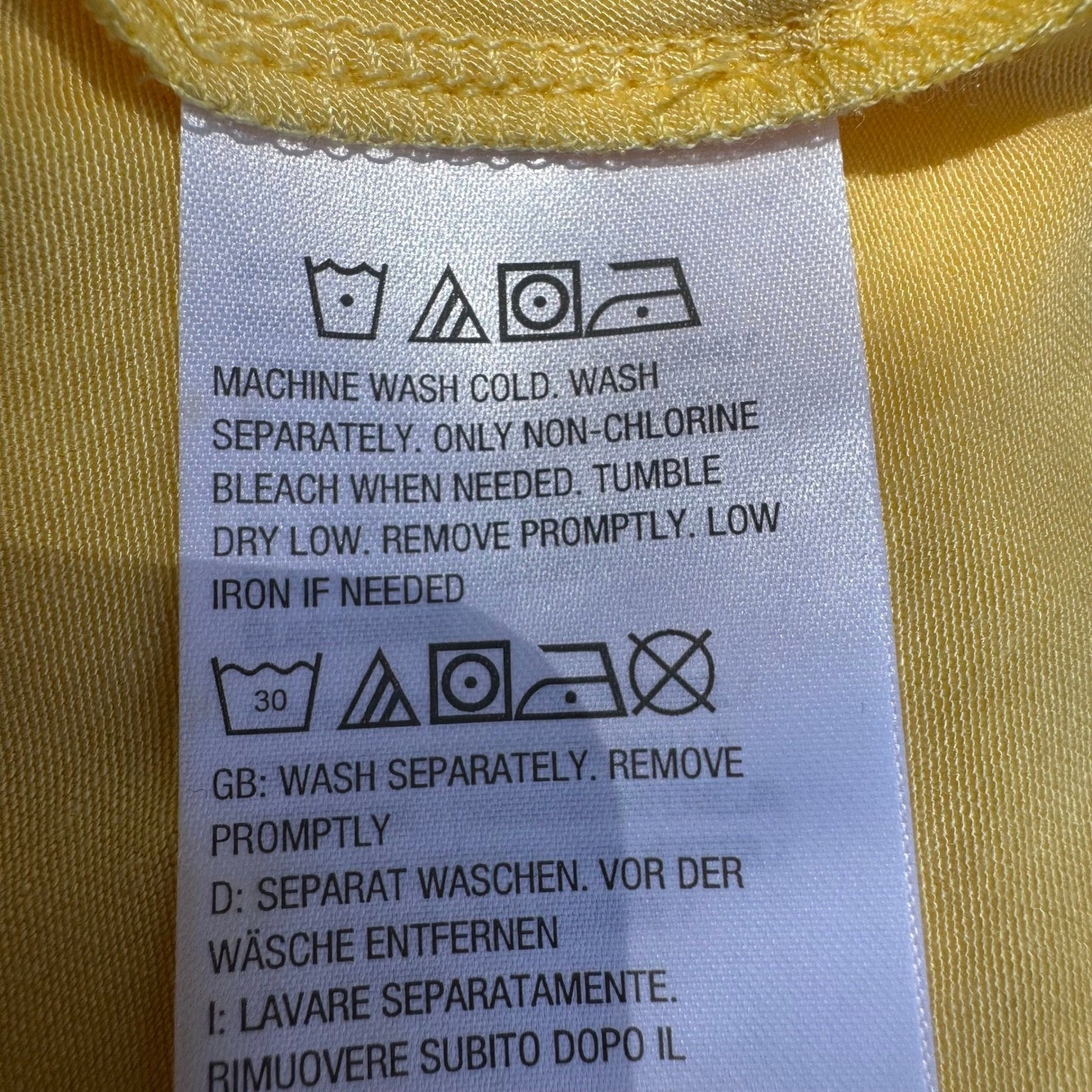LOGO Lori Goldstein Butter Yellow Lagenlook Minimalist Flowy Chiffon Jersey TopM