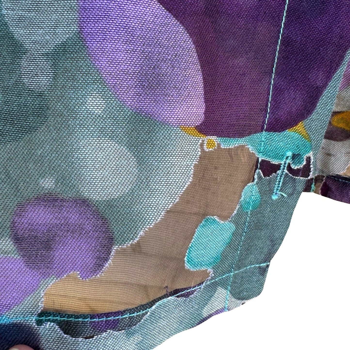 Toni Morgan Abstract Watercolor Boho Lagenlook Layering Sheer Shacket Jacket 2X
