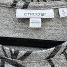 Switch Chicos Womens Sleeveless Gray Black Top Floral Leaf Pattern Large Stretch Office 2 image