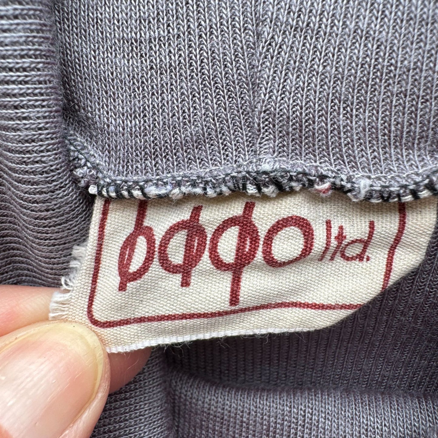 Vintage Gray Ribbed Knit Lightweight Long Sleeve Cowl Neck Top By Bffo Ltd S