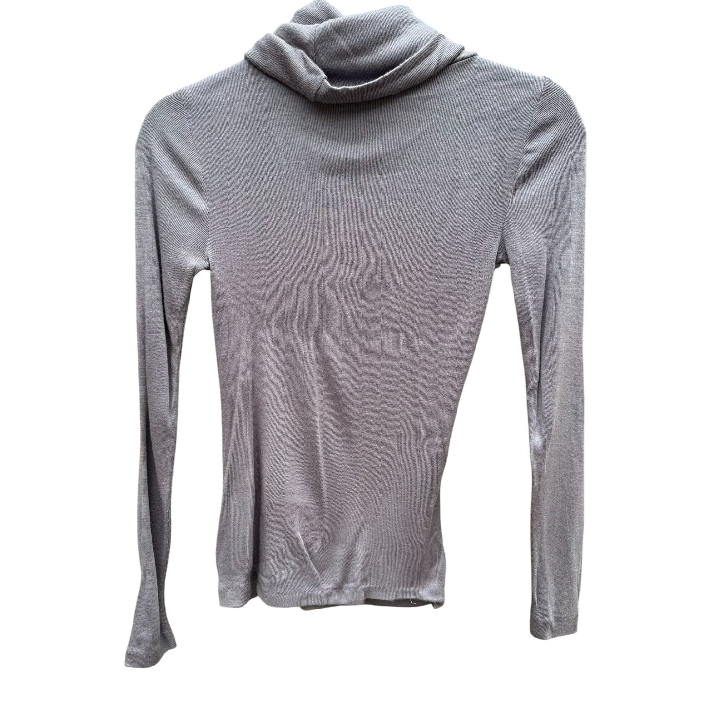 Vintage Gray Ribbed Knit Lightweight Long Sleeve Cowl Neck Top By Bffo Ltd S