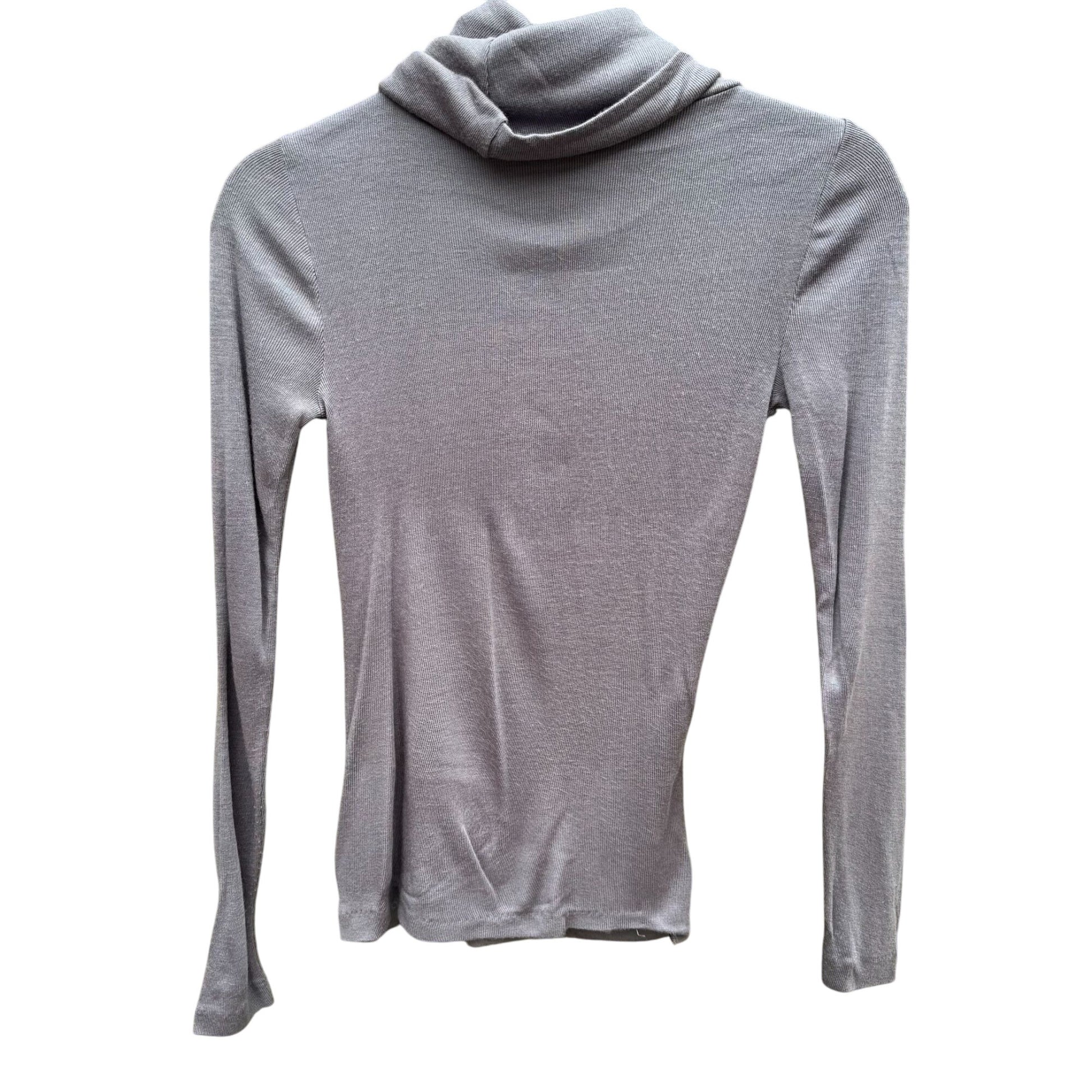 Vintage Gray Ribbed Knit Lightweight Long Sleeve Cowl Neck Top By Bffo Ltd S