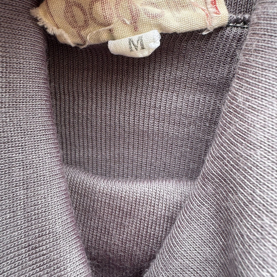 Vintage Gray Ribbed Knit Lightweight Long Sleeve Cowl Neck Top By Bffo Ltd S