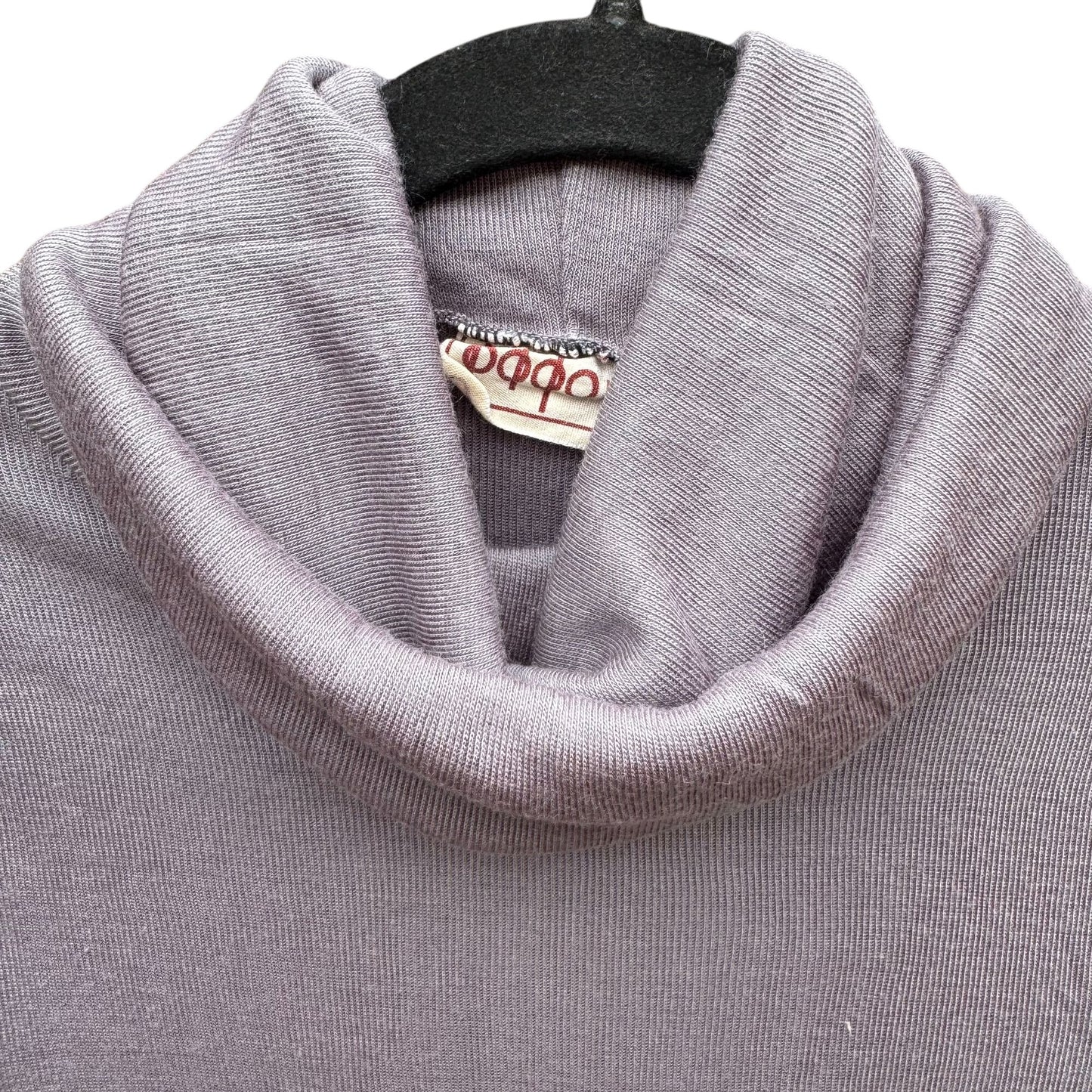 Vintage Gray Ribbed Knit Lightweight Long Sleeve Cowl Neck Top By Bffo Ltd S