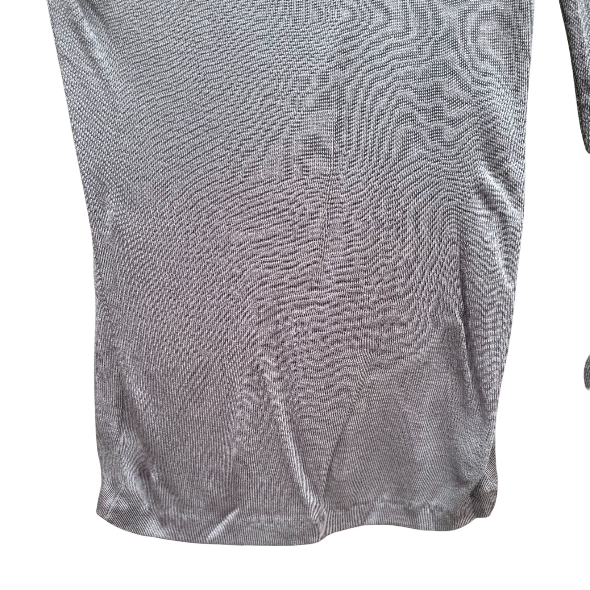 Vintage Gray Ribbed Knit Lightweight Long Sleeve Cowl Neck Top By Bffo Ltd S