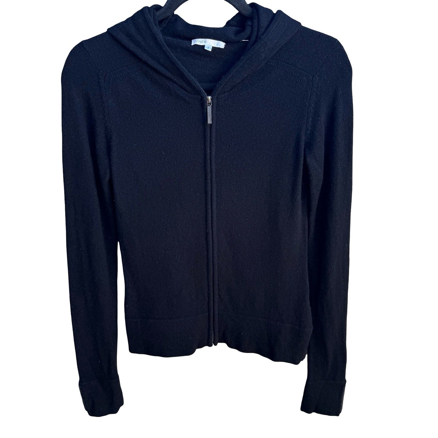 Vince 100% Cashmere Minimalist Layering Quiet Luxury Full Zip Hoodie Sweater S