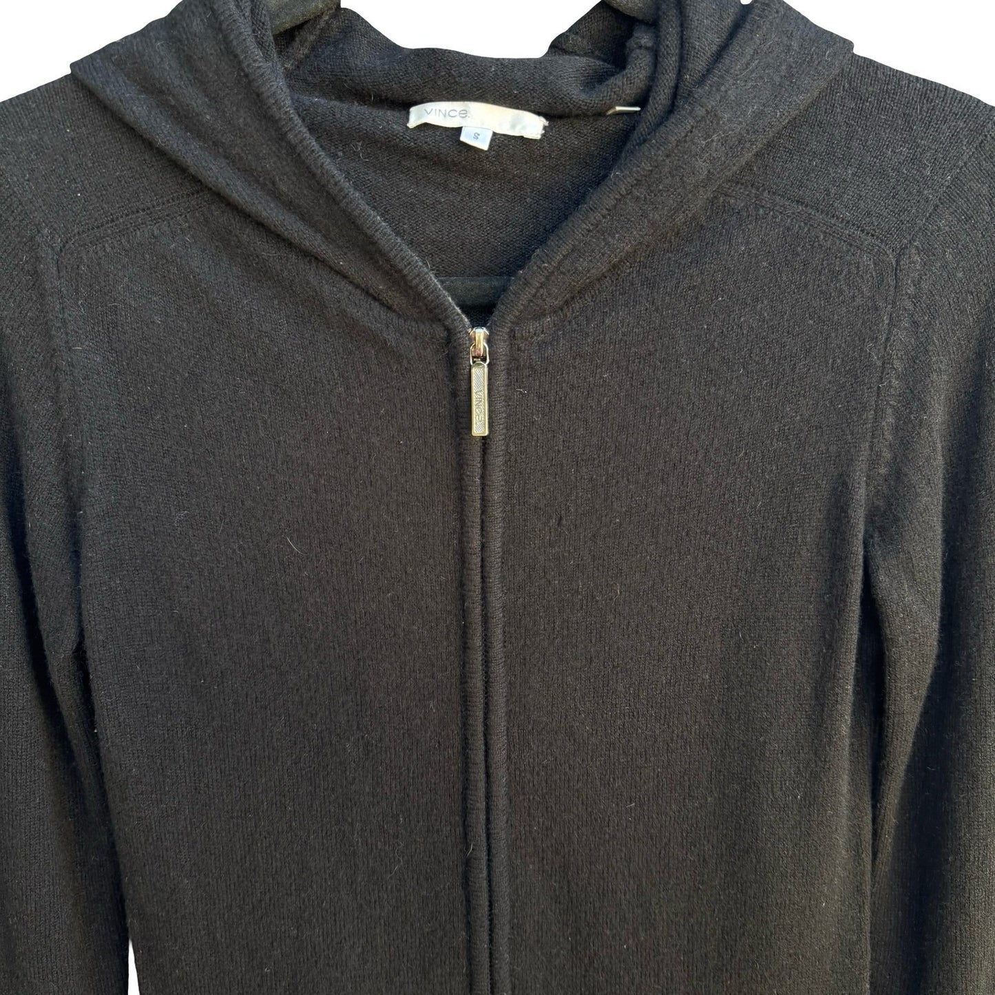 Vince 100% Cashmere Minimalist Layering Quiet Luxury Full Zip Hoodie Sweater S