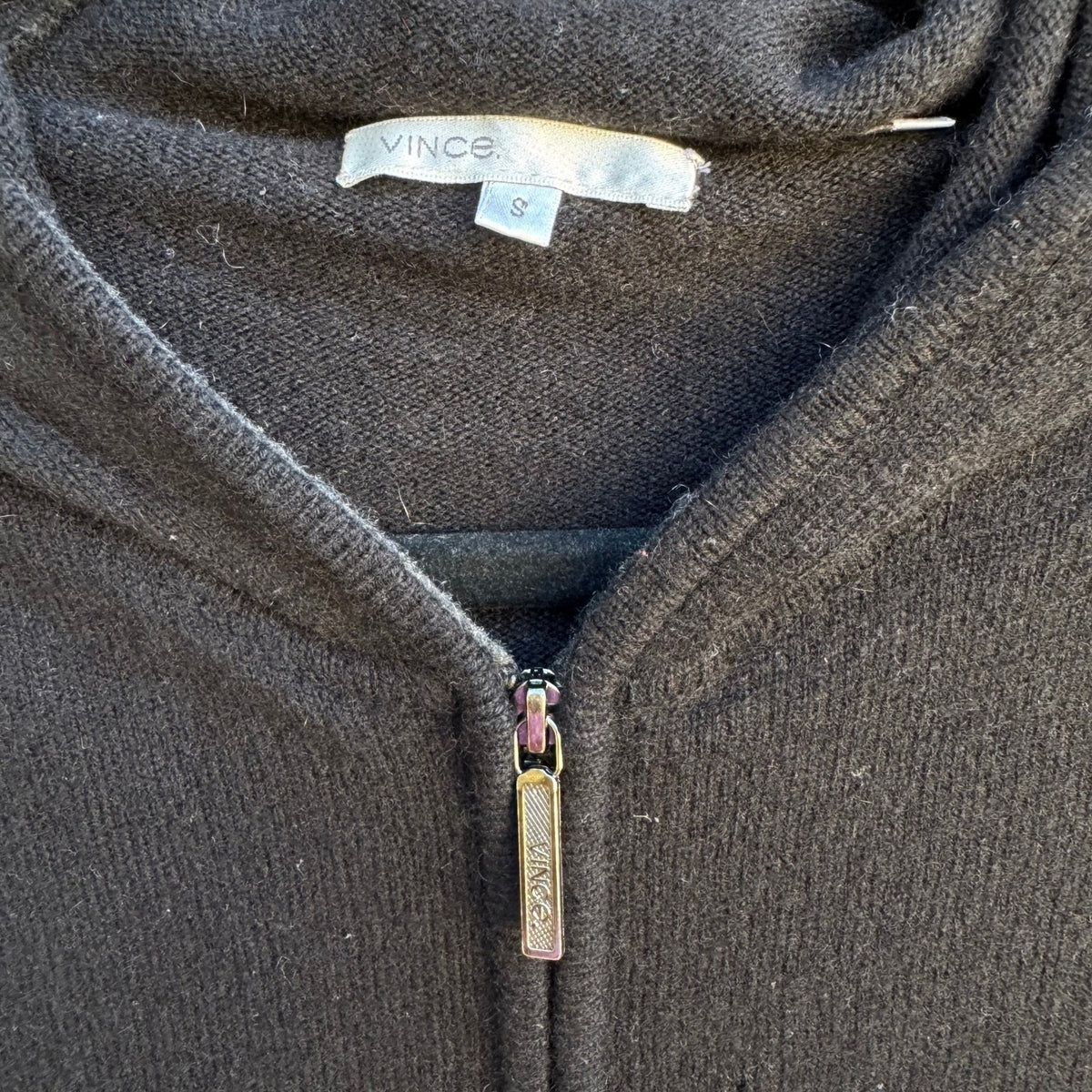 Vince 100% Cashmere Minimalist Layering Quiet Luxury Full Zip Hoodie Sweater S