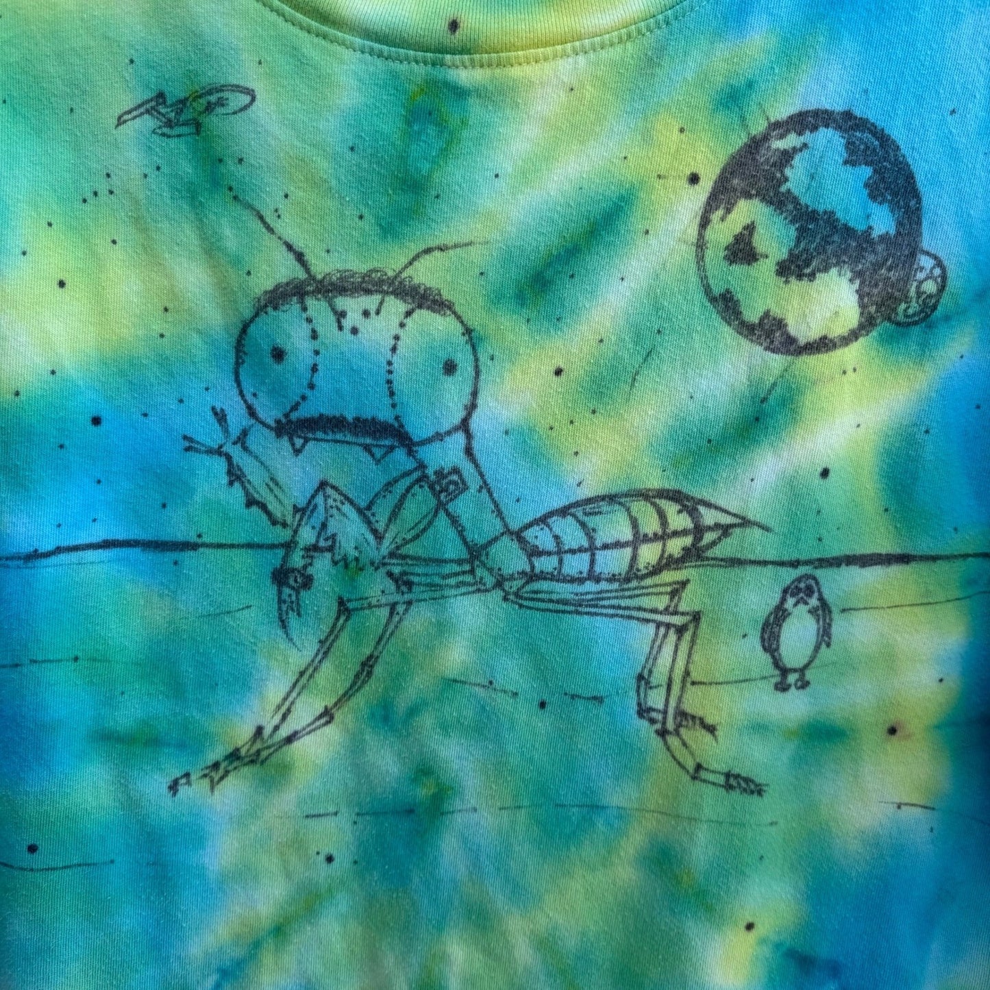 Original Use Tie Dye Graphic Shirt Psychedelic Trippy Boxy Fit Hand Drawn Art S