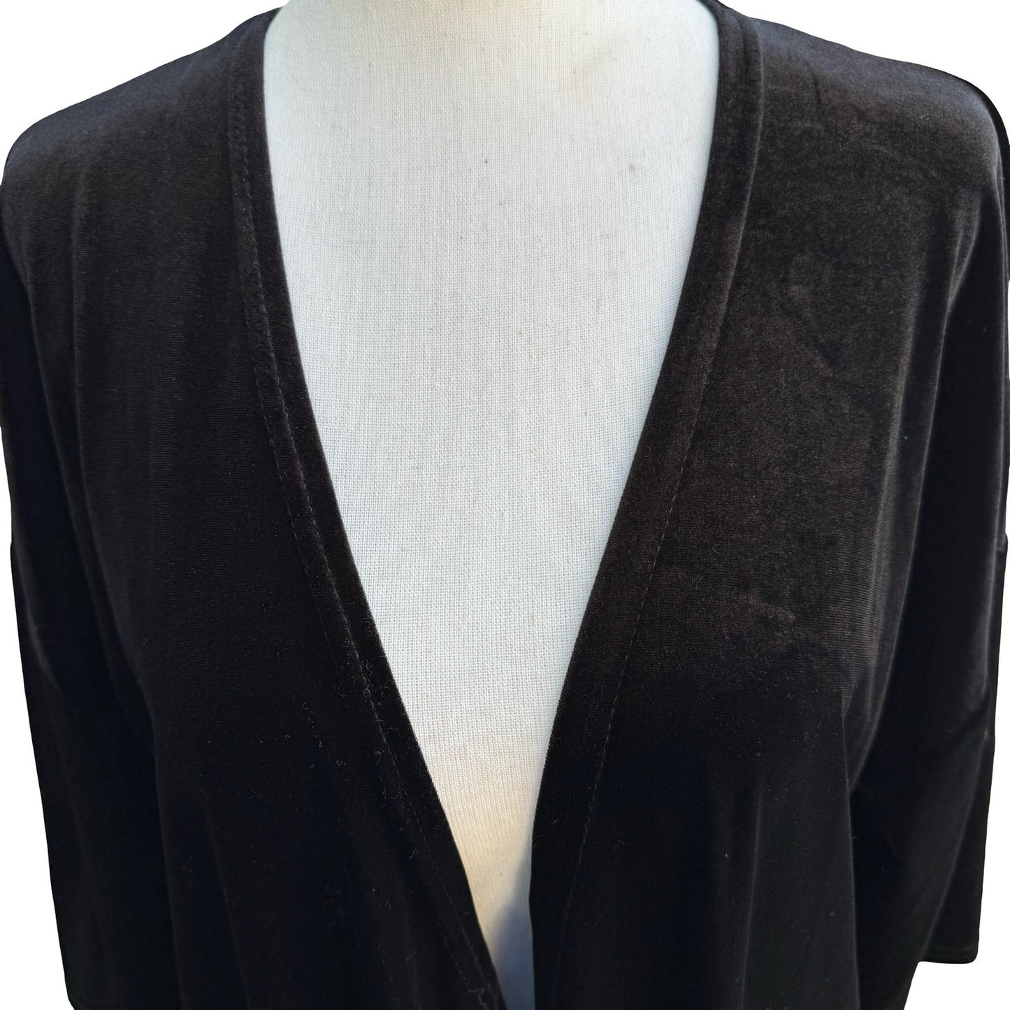 Say What Velvet Gothic Witchy Steampunk Fringe Kimono Cardigan Open Front Boho L