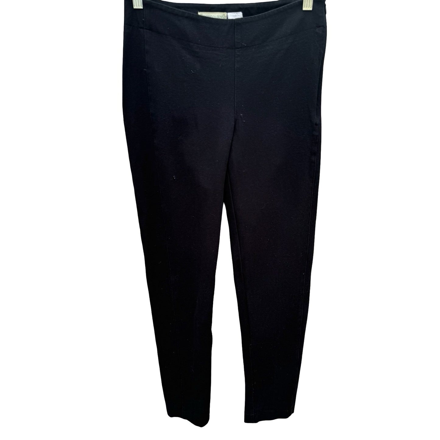 Sigrid Olsen Studio Black Stretch Ankle Pants Side Zip Tapered Trousers Size 2
