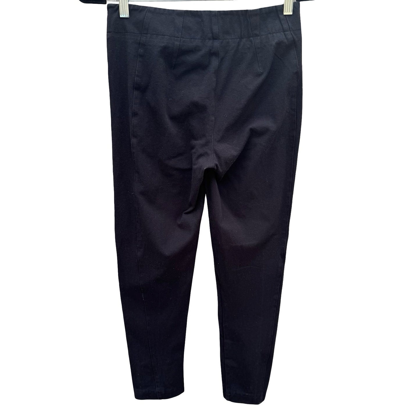 Sigrid Olsen Studio Black Stretch Ankle Pants Side Zip Tapered Trousers Size 2