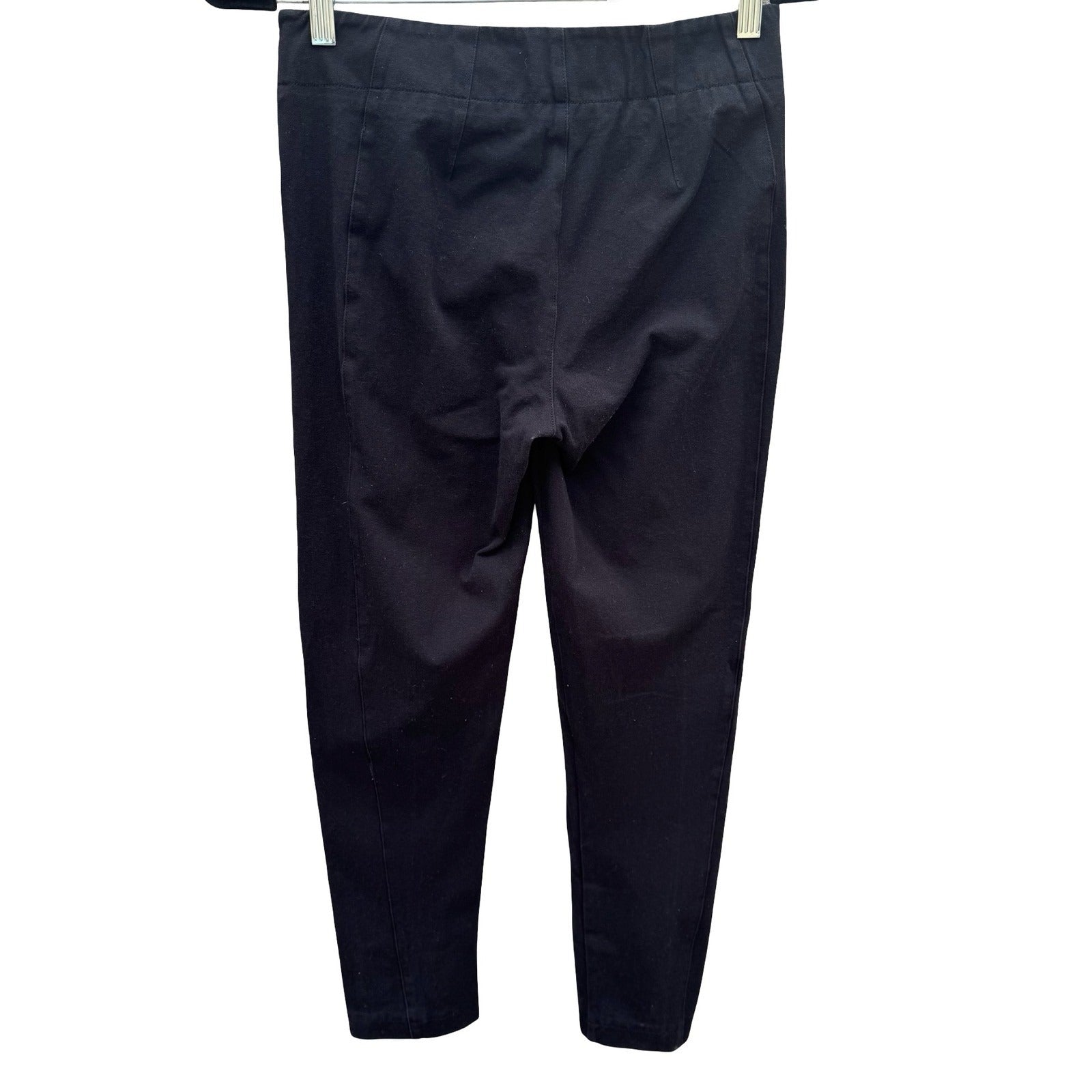 Sigrid Olsen Studio Black Stretch Ankle Pants Side Zip Tapered Trousers Size 2