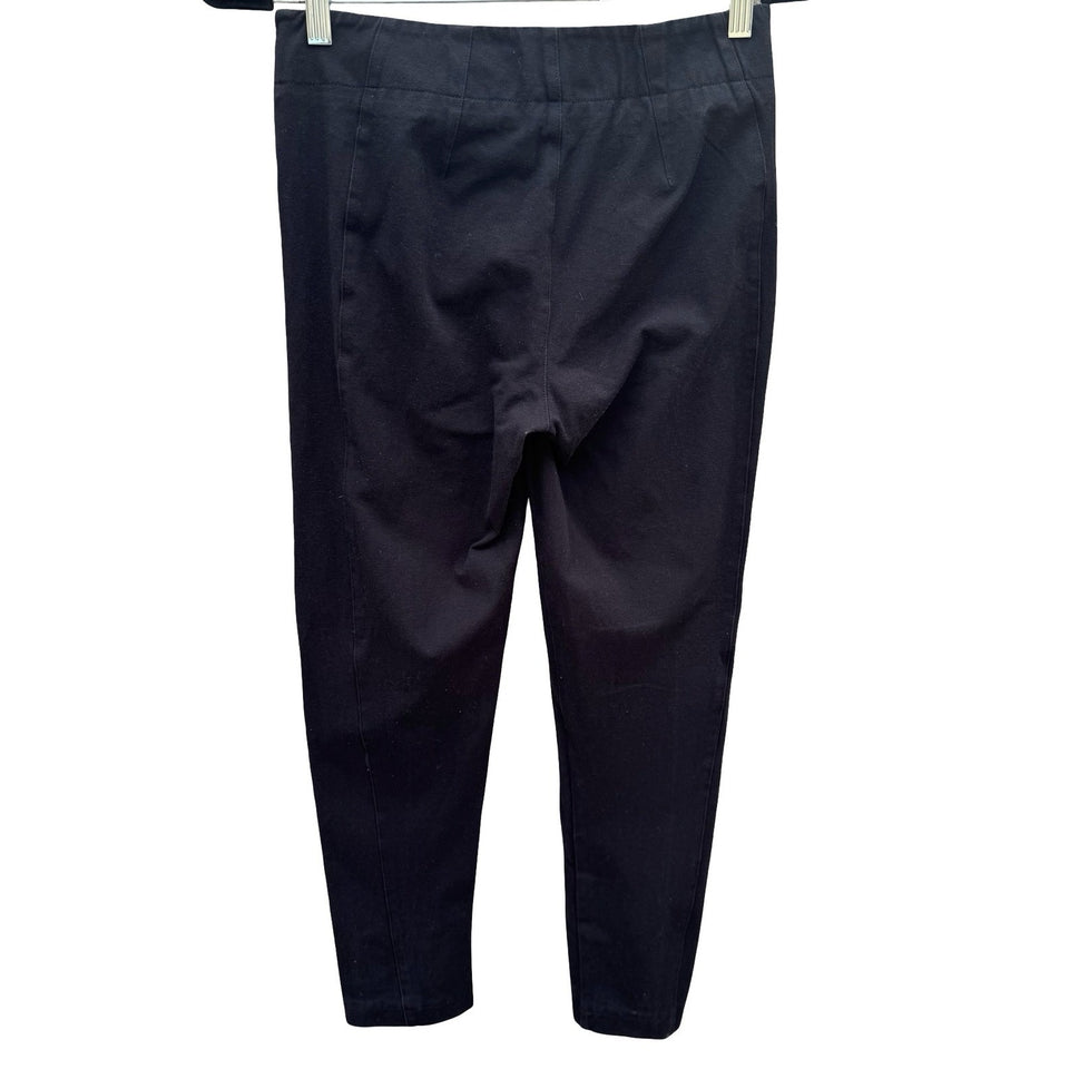Sigrid Olsen Studio Black Stretch Ankle Pants Side Zip Tapered Trousers Size 2