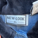 Switch New Look Vintage 90s Denim Shirt Floral Embroidered Velvet Collar M Cottagecore 2 image
