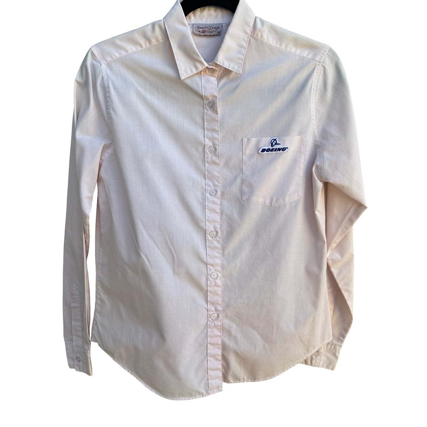 Boeing Grand Design Vintage 80s Aviation Pilot Aerospace Logo Shirt Pink M