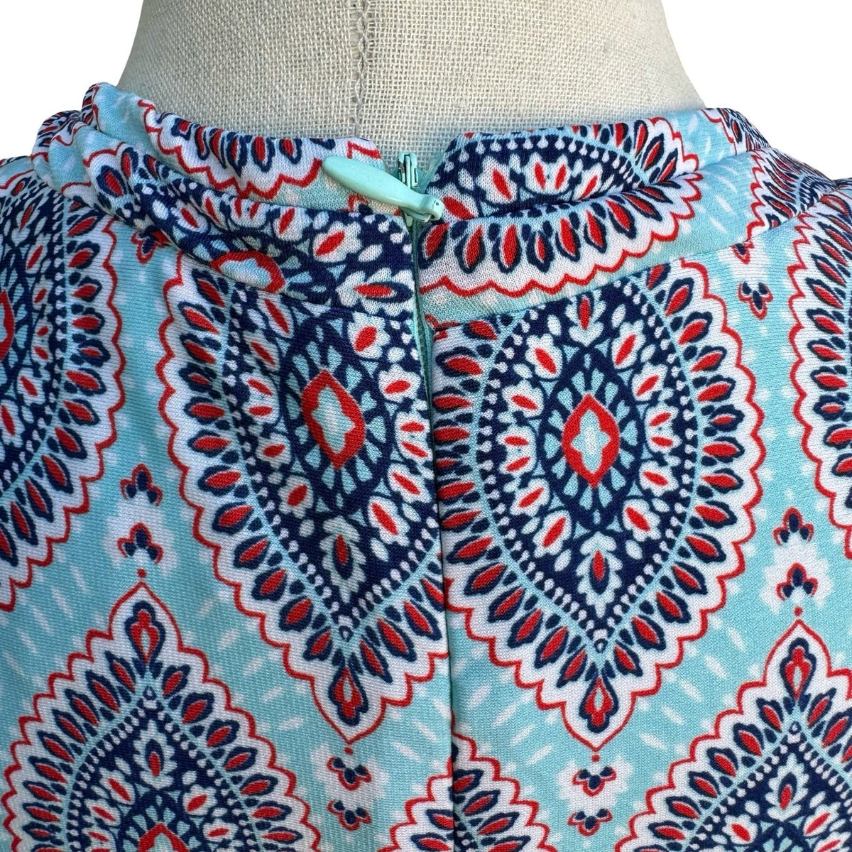 R&K Boho Resortwear Paisley V-Neck Sleeveless Empire Waist Flowy Maxi Dress 16P