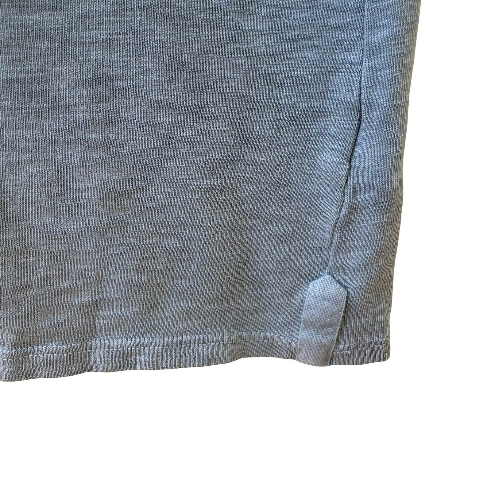 American Giant Minimalist Sustainable Slub V-Neck Tee Blue Grey Cotton USA S