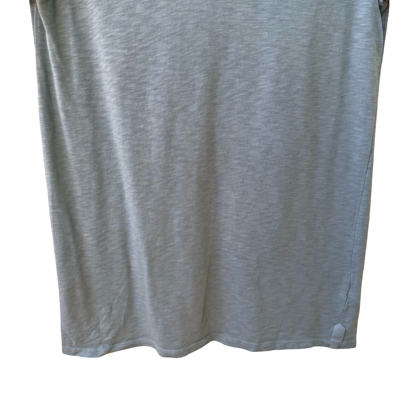 American Giant Minimalist Sustainable Slub V-Neck Tee Blue Grey Cotton USA S