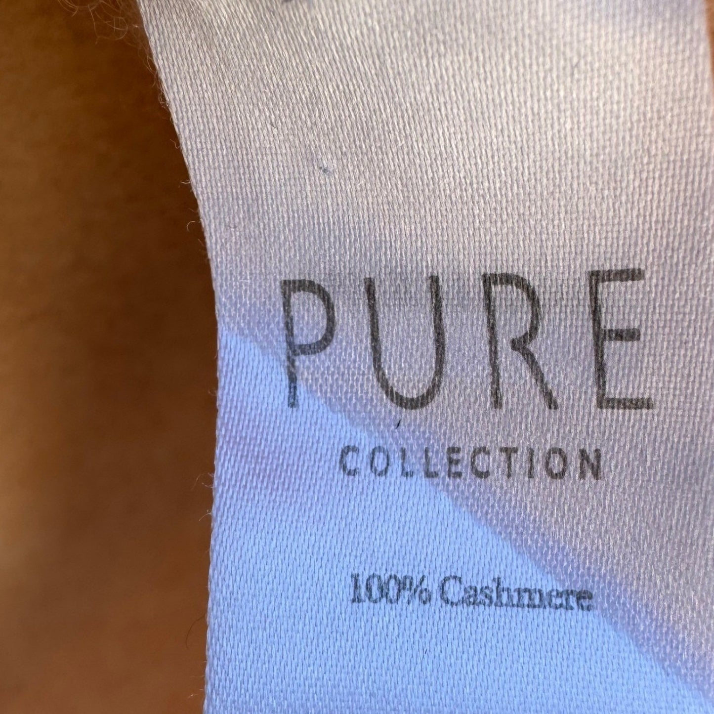Pure Collection 100% Cashmere Luxury Minimalist Preppy Sweater Pastel Peach L