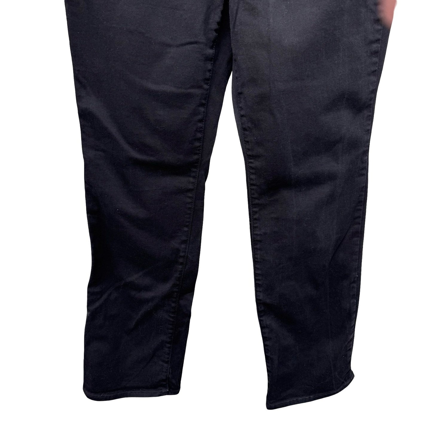 NYDJ Marilyn Straight Leg Black Dark Wash Jeans Womens 12 Lift Tuck Technology