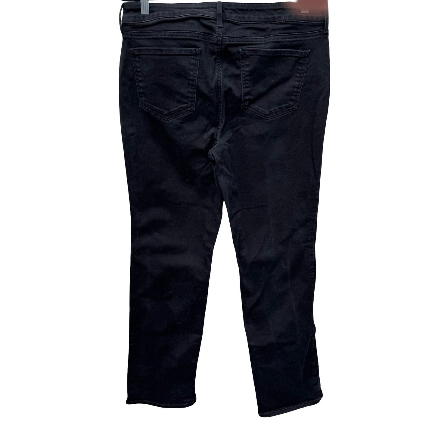 NYDJ Marilyn Straight Leg Black Dark Wash Jeans Womens 12 Lift Tuck Technology