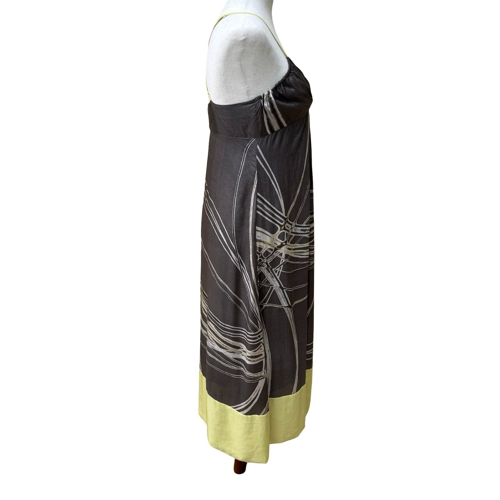 Calvin Klein Y2K Silk Luxury Resortwear Cocktail Cocktail Maxi Dress Abstract 4