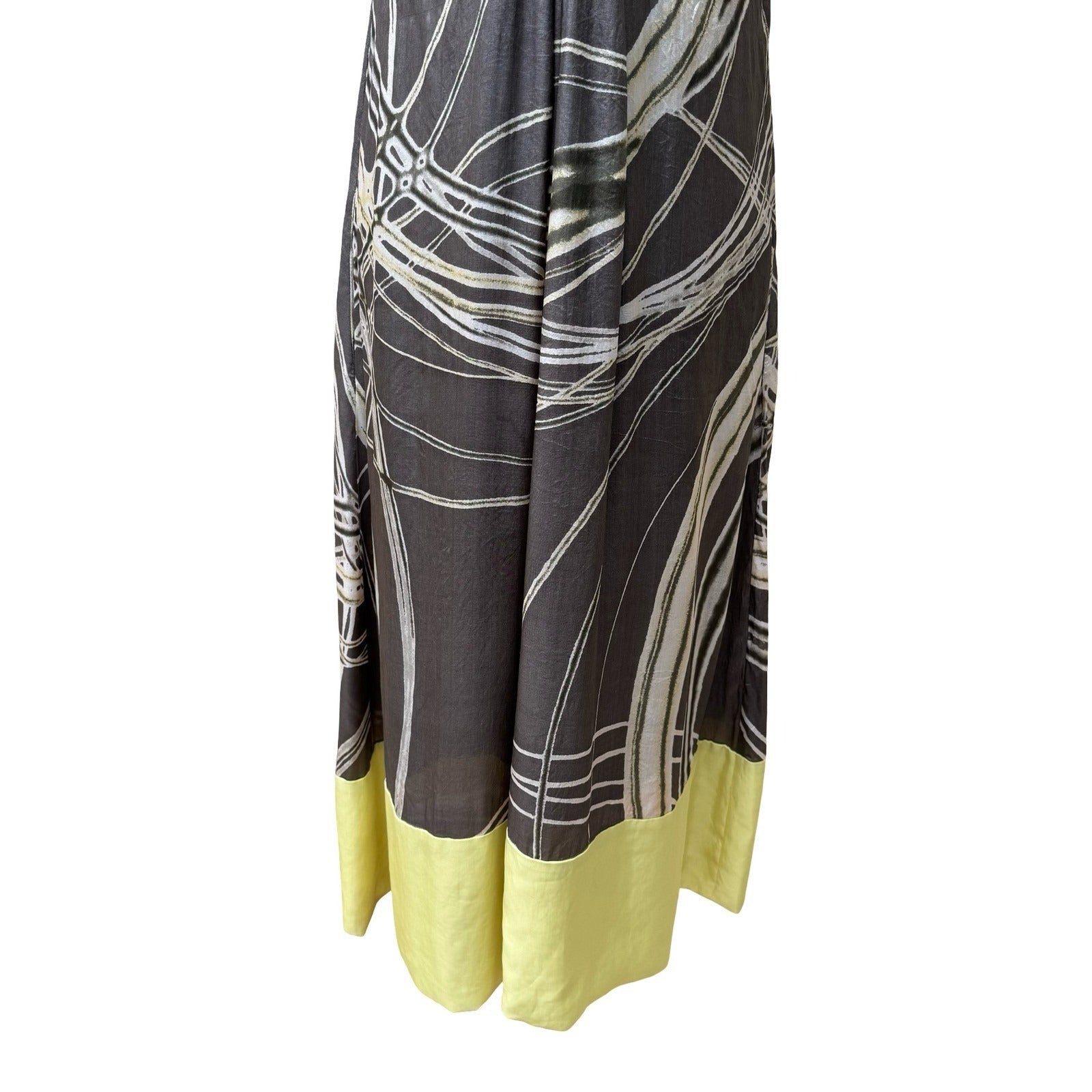 Calvin Klein Y2K Silk Luxury Resortwear Cocktail Cocktail Maxi Dress Abstract 4