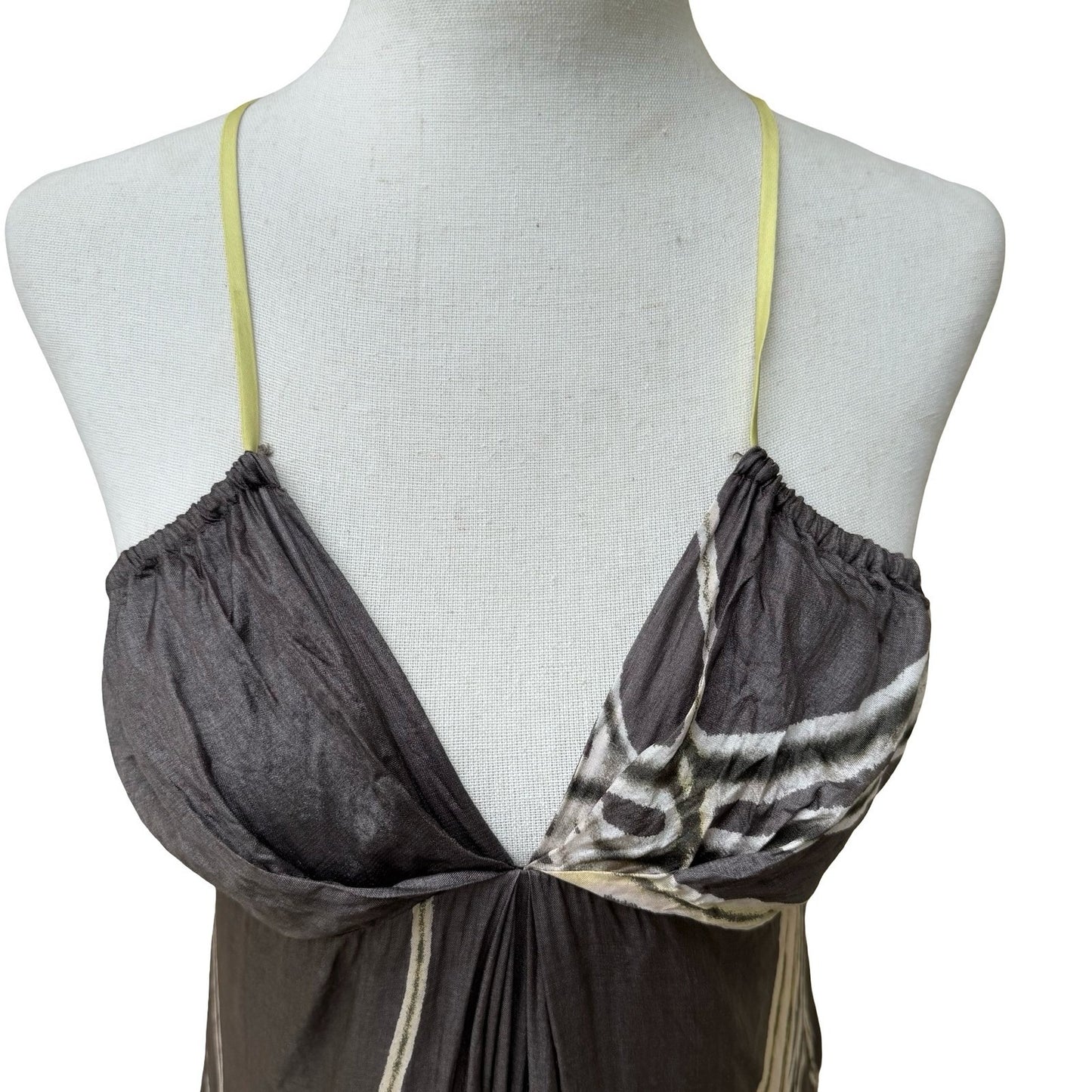 Calvin Klein Y2K Silk Luxury Resortwear Cocktail Cocktail Maxi Dress Abstract 4