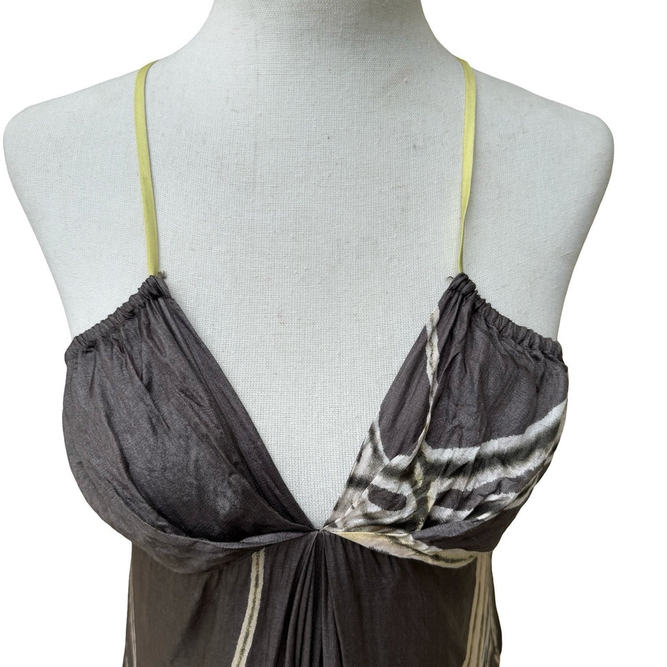 Calvin Klein Y2K Silk Luxury Resortwear Cocktail Cocktail Maxi Dress Abstract 4