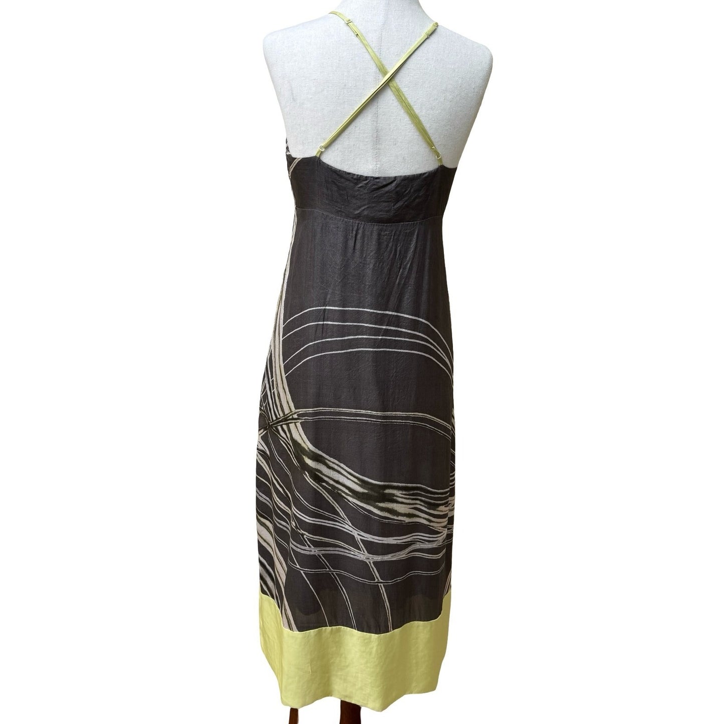 Calvin Klein Y2K Silk Luxury Resortwear Cocktail Cocktail Maxi Dress Abstract 4