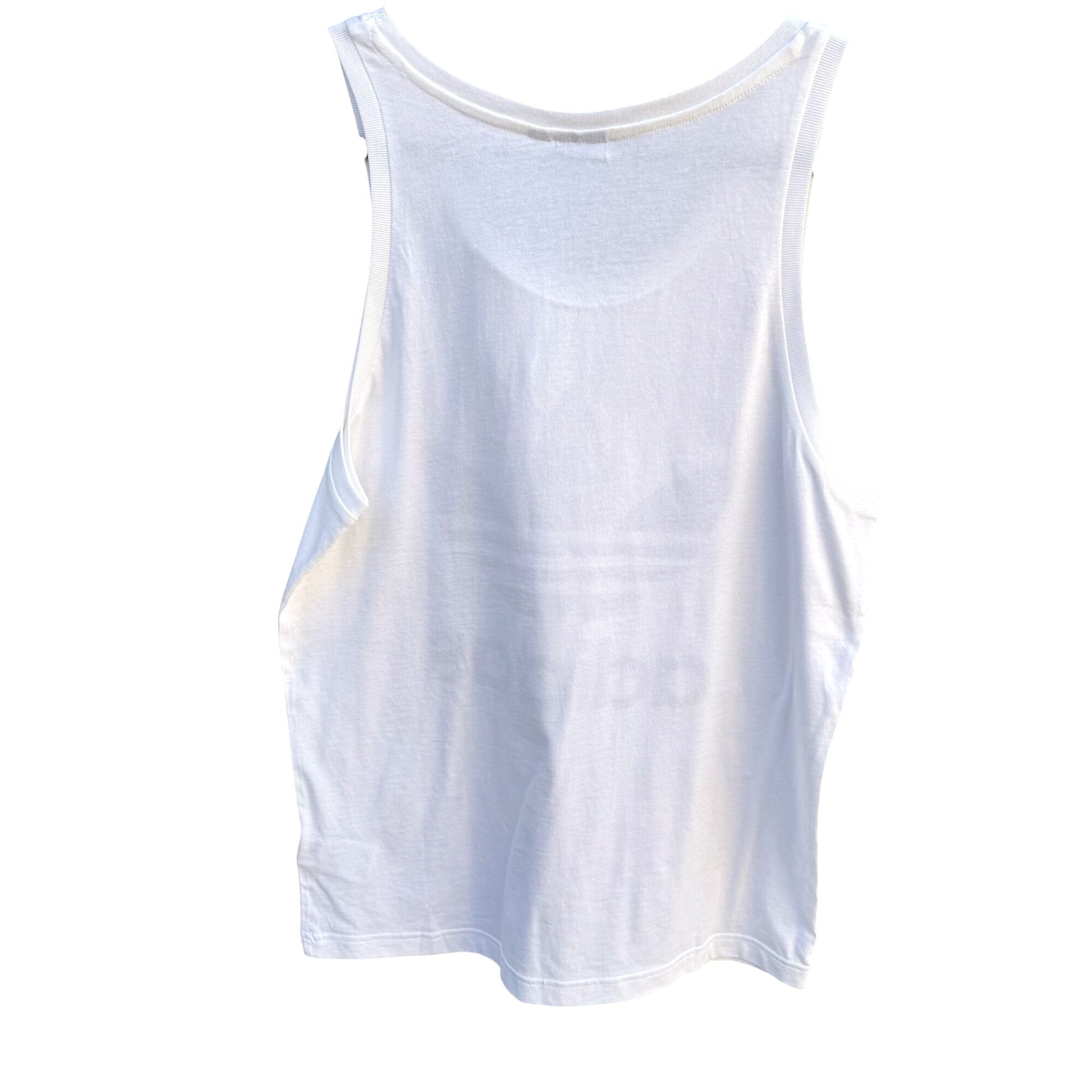 Adidas Trefoil Athleisure Tank Top White M Cotton Mens Sleeveless Workout Shirt