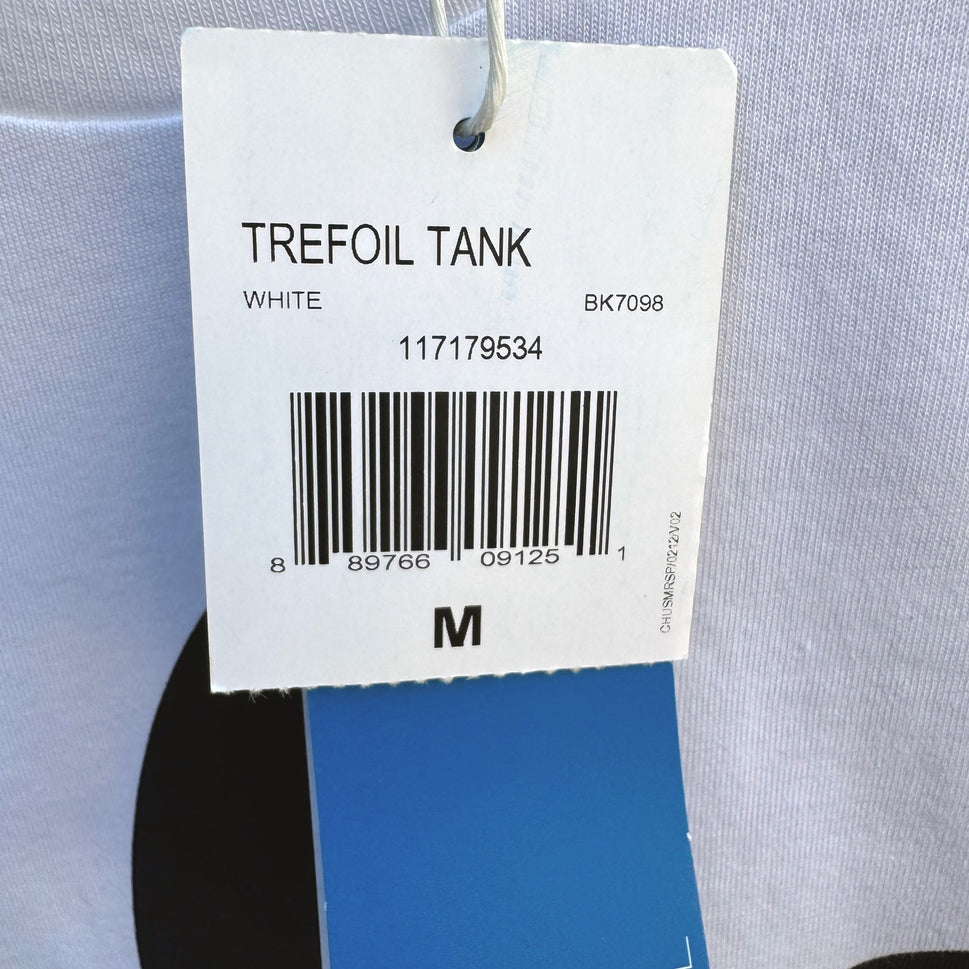 Adidas Trefoil Athleisure Tank Top White M Cotton Mens Sleeveless Workout Shirt