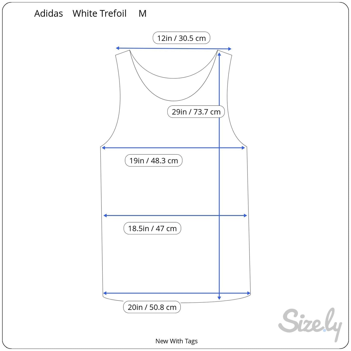 Adidas Trefoil Athleisure Tank Top White M Cotton Mens Sleeveless Workout Shirt