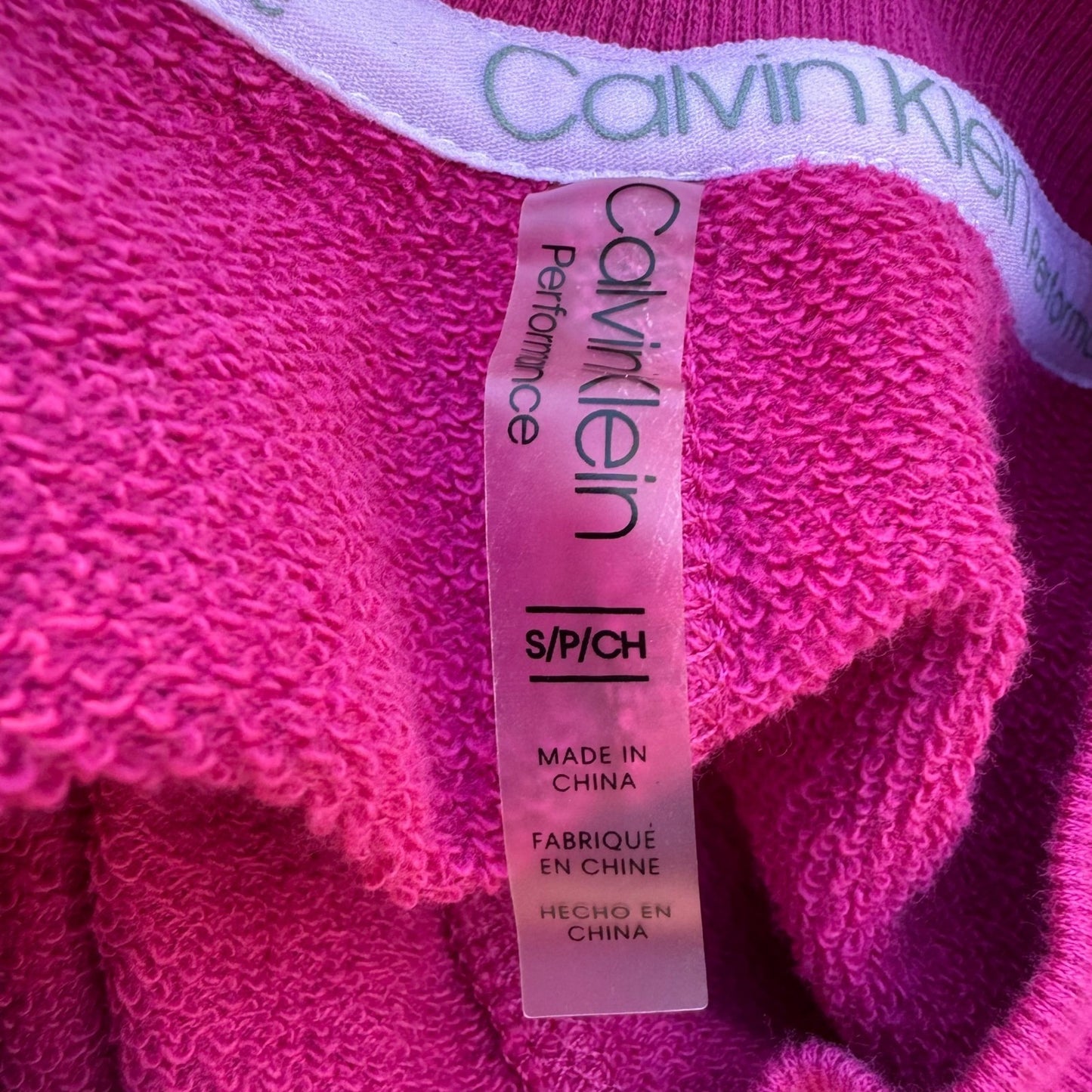 Calvin Klein Performance Womens Magenta Pink Cropped Logo Sweatshirt Size S