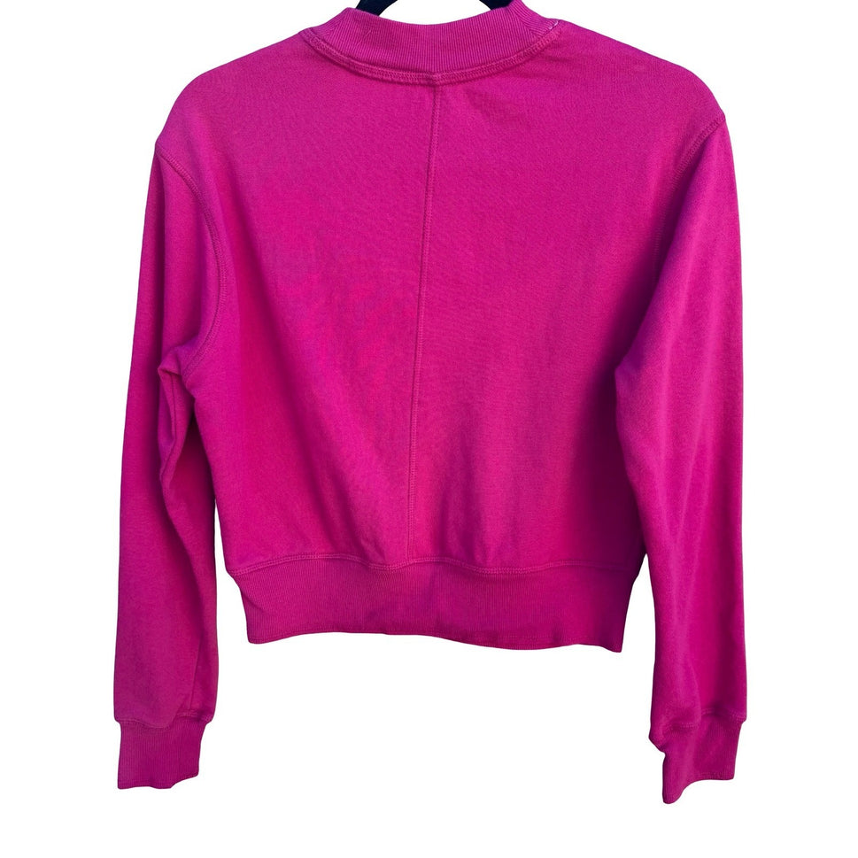 Calvin Klein Performance Womens Magenta Pink Cropped Logo Sweatshirt Size S