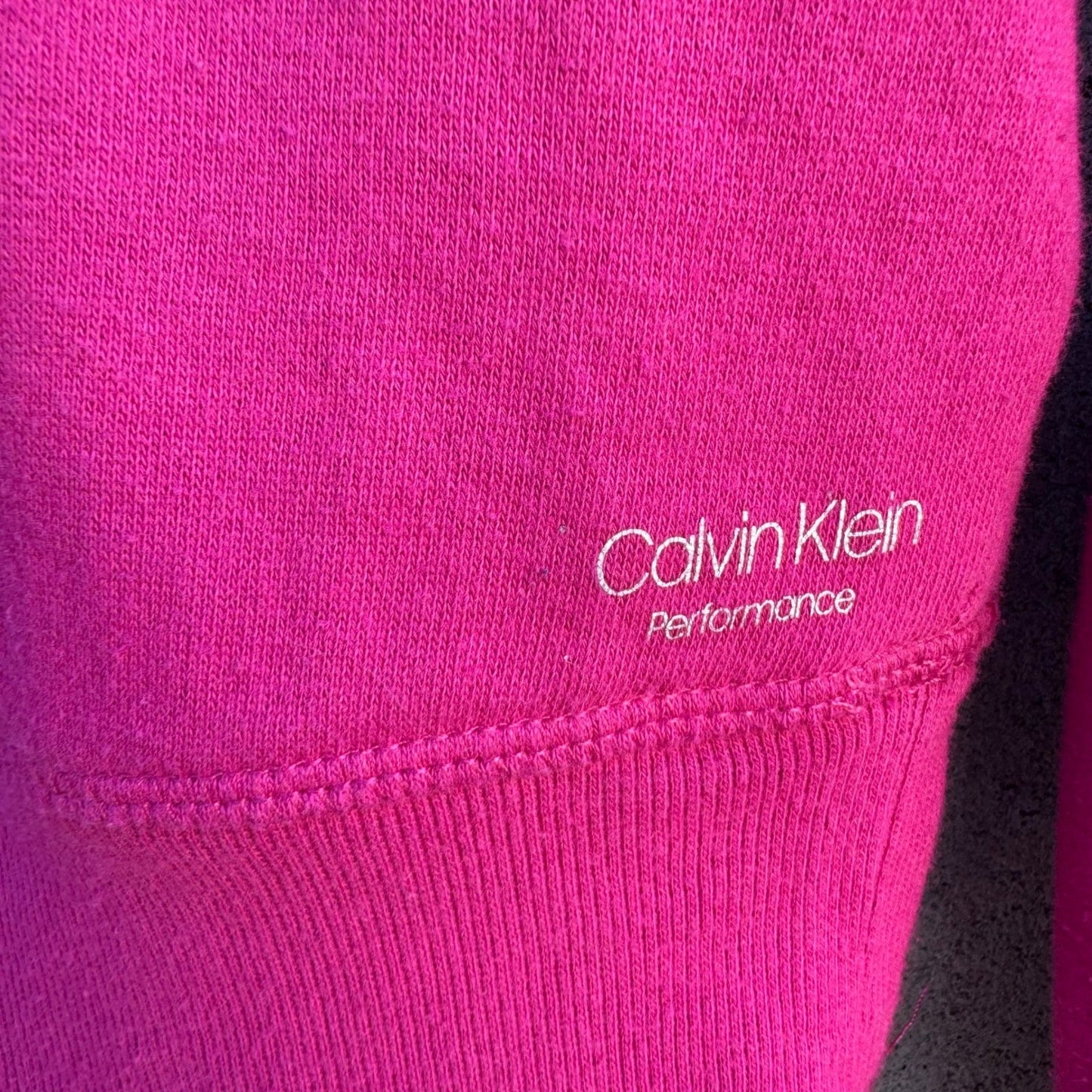 Calvin Klein Performance Womens Magenta Pink Cropped Logo Sweatshirt Size S