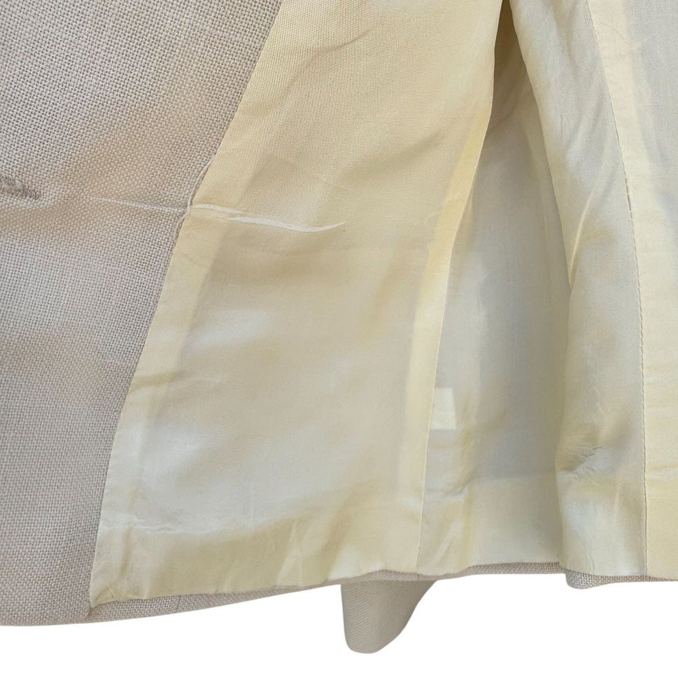 Suits Me Vintage Tan Womens Single Breasted 1 Button Linen Look Blazer Jacket 12