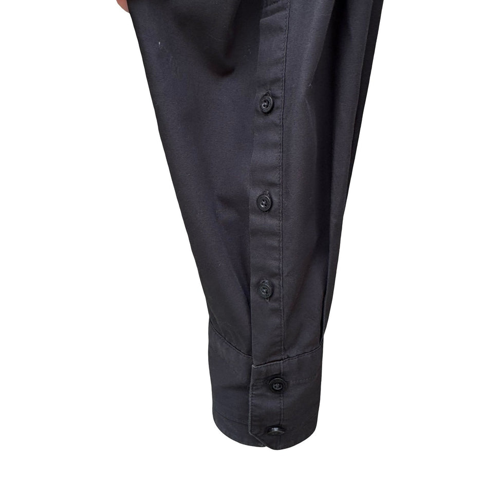 Ben Sherman Mens Black Long Sleeve Button Down Shirt Solid Collared Sharp Fit M