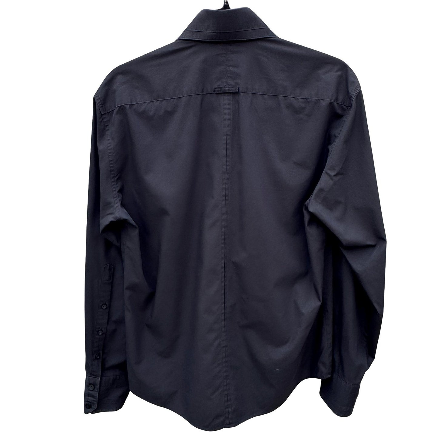 Ben Sherman Mens Black Long Sleeve Button Down Shirt Solid Collared Sharp Fit M
