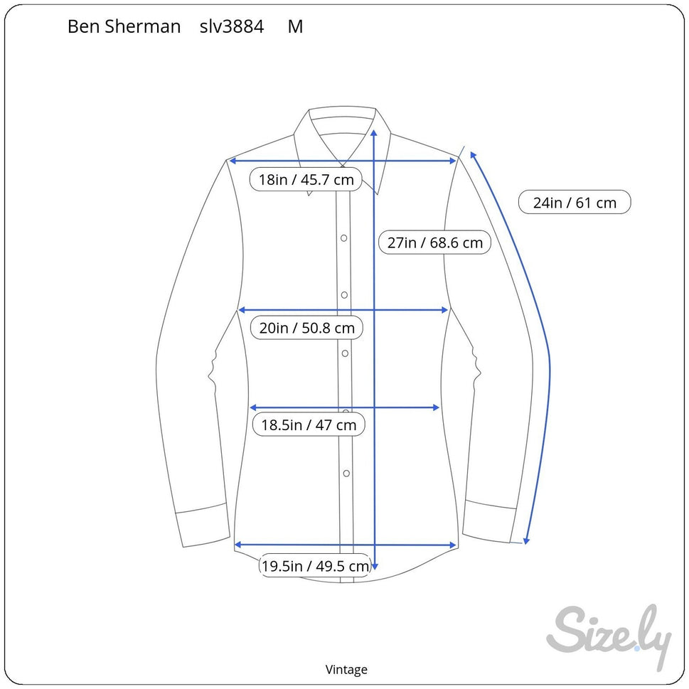 Ben Sherman Mens Black Long Sleeve Button Down Shirt Solid Collared Sharp Fit M