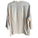 Switch Notations Womens Silk Mandarin Collar Beige 3/4 Sleeve Button-Up Shirt Blouse 2X 2 image