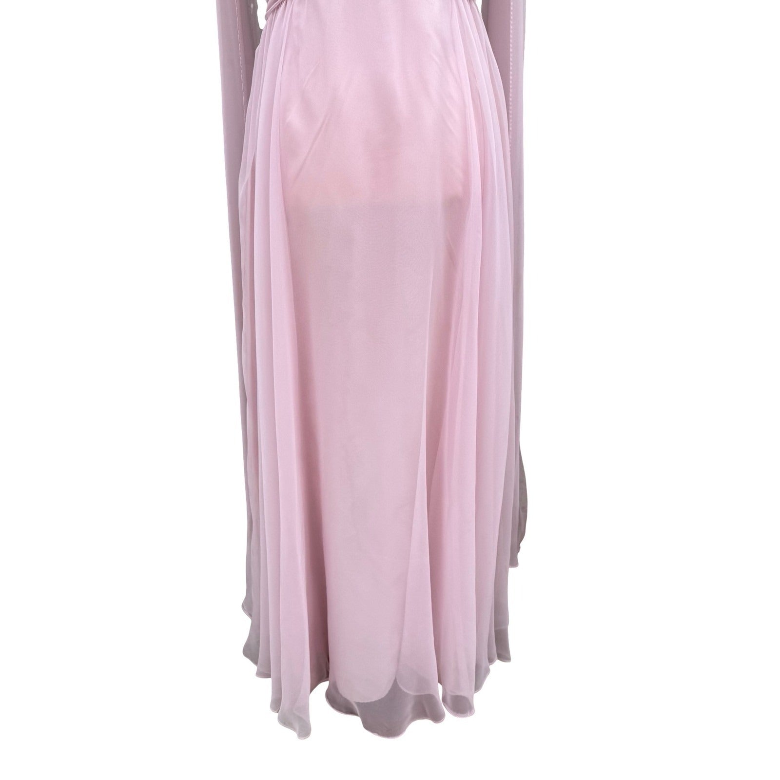 Miss Elliette California Vintage 60s Pink Chiffon Grecian Maxi Dress 2577 Sze XS
