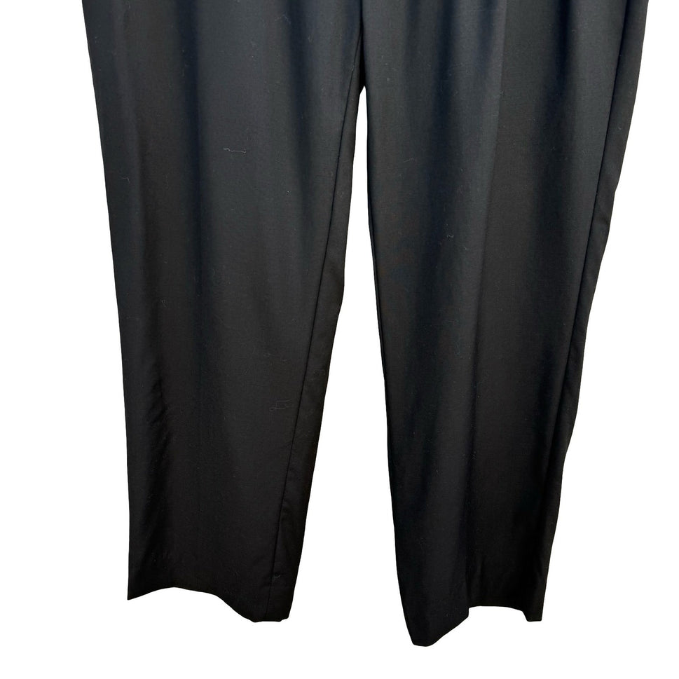 Polo Ralph Lauren Vintage 90s Mens Black 100% Wool Pleated Dress Pants Size 36