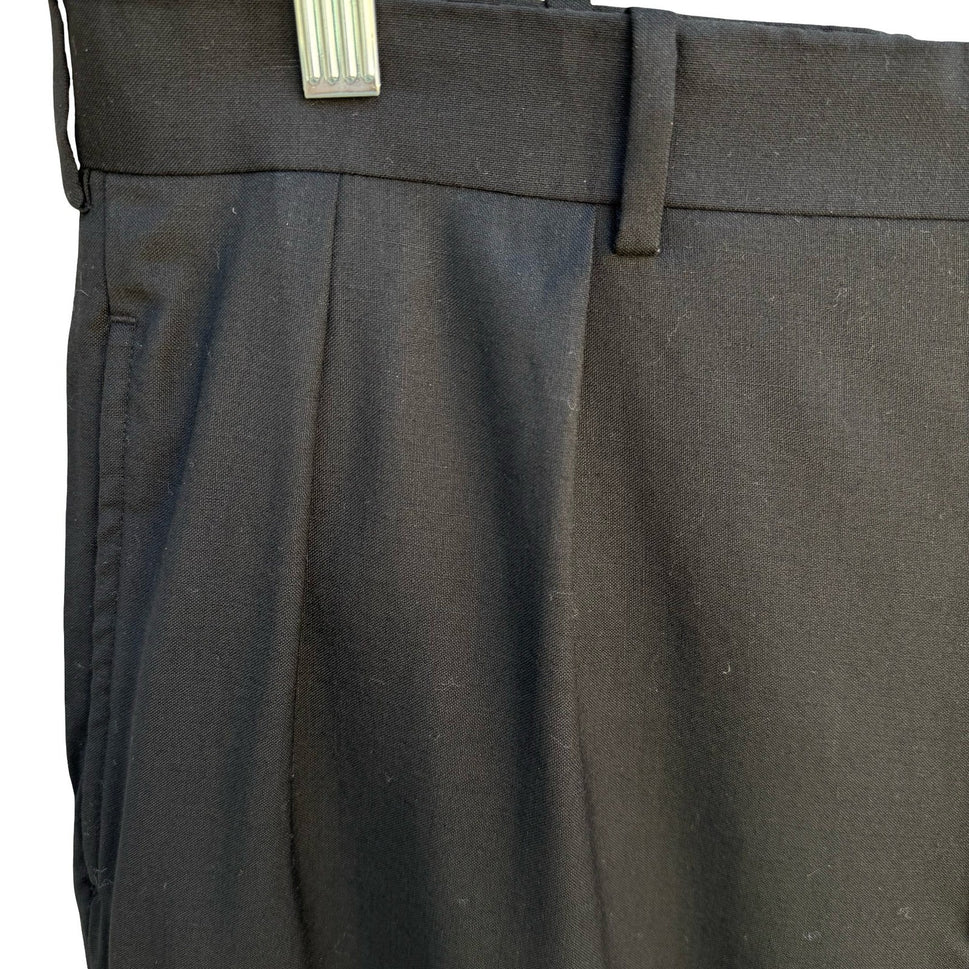 Polo Ralph Lauren Vintage 90s Mens Black 100% Wool Pleated Dress Pants Size 36