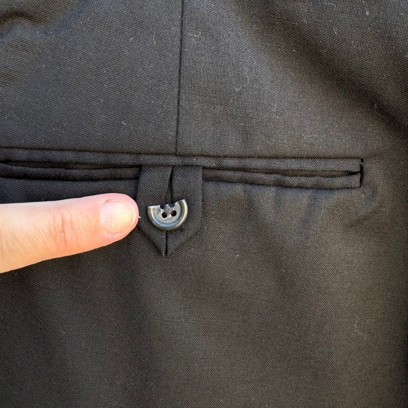 Polo Ralph Lauren Vintage 90s Mens Black 100% Wool Pleated Dress Pants Size 36