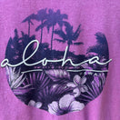 Switch Aloha Hawaii Purple Graphic T-Shirt Tropical Palm Tree Hibiscus Tee Mens Medium 2 image