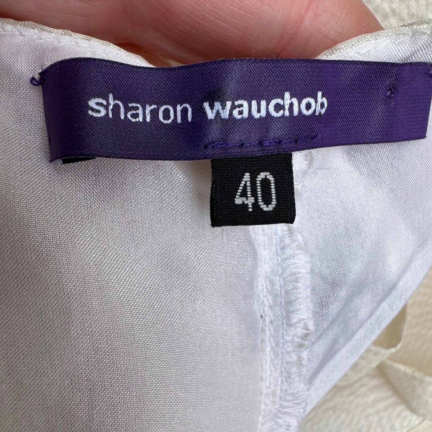 Sharon Wauchob French Silk Ethereal Avant Garde Draped Midi Dress Abstract Print